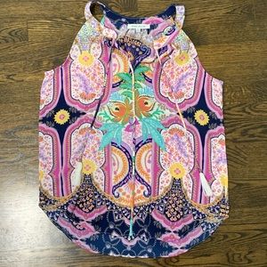 NWOT Rose + Olive Med Sleeveless Blouse w/ Tassels